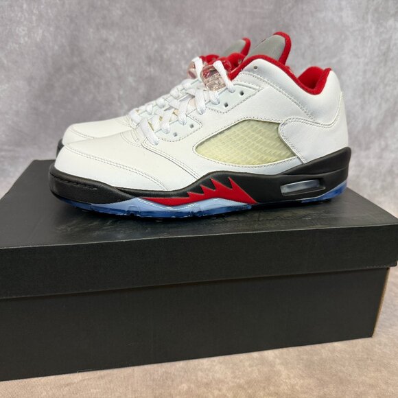 Air Jordan V Low Golf – White / Fire Red / Black (Men’s Size 9)